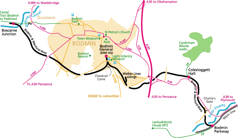 Bodmin & Wenford Railway Map